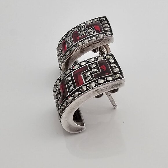 MARCASITE JEWELLERY -BUNDLE! - 1 RING & 2 PAIRS OF EARRINGS! - Picture 9 of 14